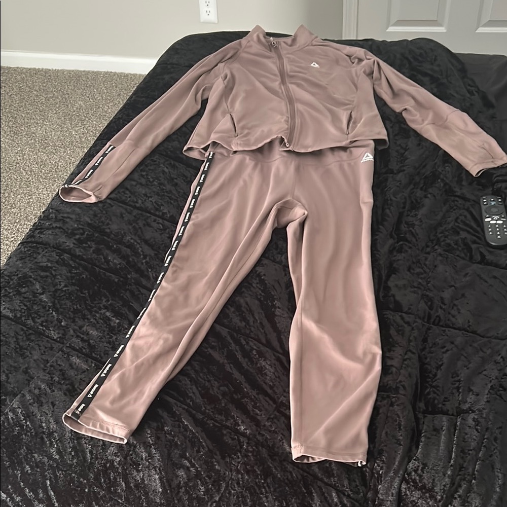 Reebok Women's Jacket and Pants Set - Taupe